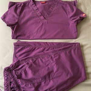 Purple dickies scrub set